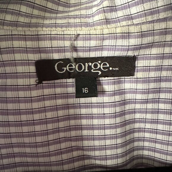 George Plaid Long-Sleeve Button-Down Shirt (Mens 16) - Picture 2 of 5